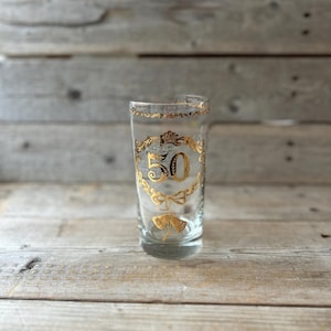 Vintage Culver 50th Anniversary Gold Highball Glass – 22K Gold Trim