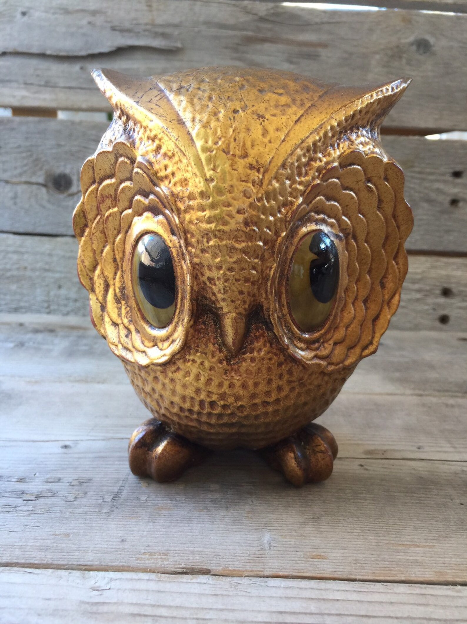 Ceramic Gold Owl Etsy