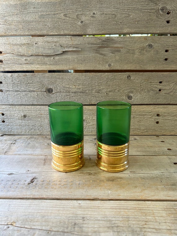 Set of 2 Trader Vic's Big Shot Green Glasses - Etsy
