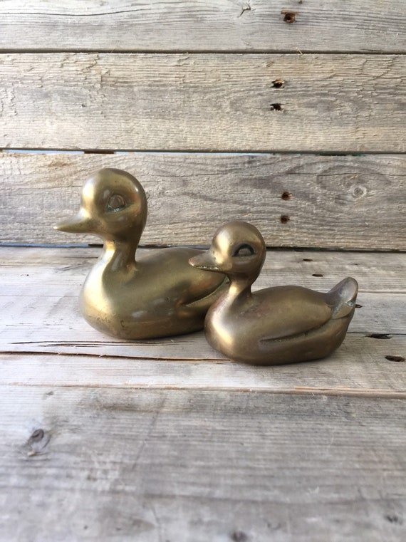 Pair of Vintage Brass Ducks | Etsy Ducks pillowcase | Etsy