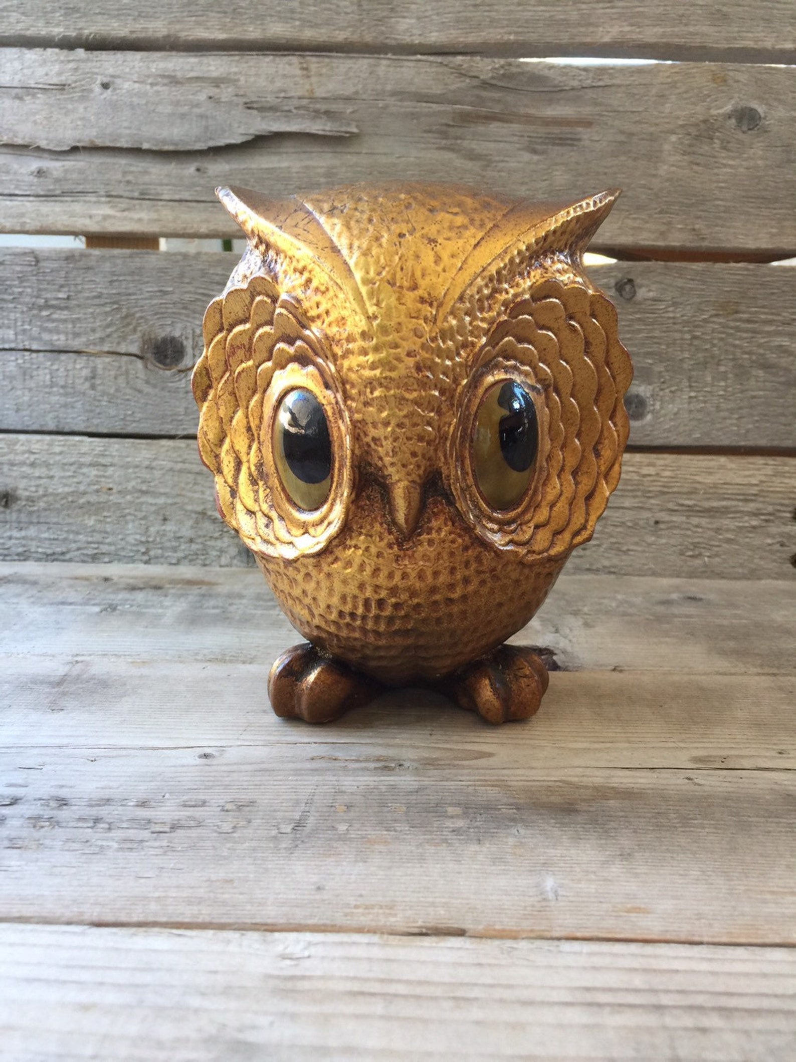 Ceramic Gold Owl Etsy