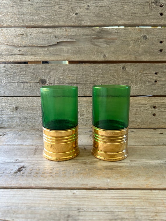Set of 2 Trader Vic's Big Shot Green Glasses - Etsy