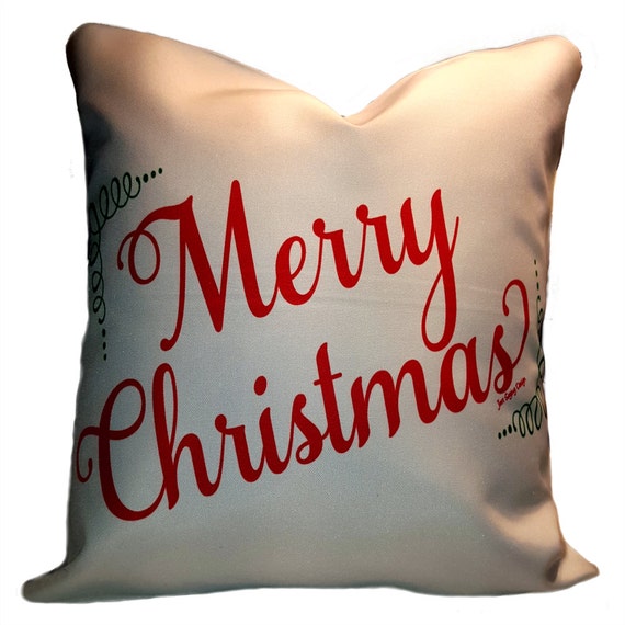 Items similar to Merry Christmas Throw Pillow Sham, Holiday Pillow Sham