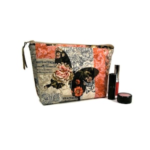 Organizador de bolso con cierre de cremallera de 9", bolsa grande para maquillaje con estampado de mariposas, para usar como bolsa para dispositivos electrónicos o para guardar cosas.