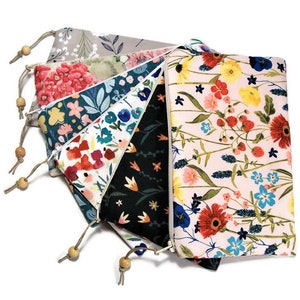 Small makeup pouch in your choice of fabrics, 7" zipper top cosmetic storage pouch, corded zipper pull, purse organizer, clutch bag