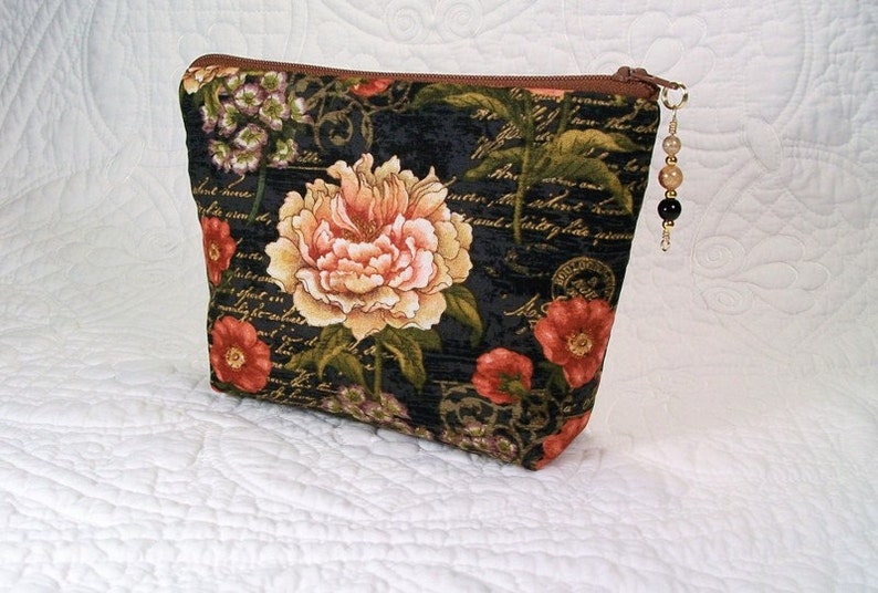 Small Makeup Bag Beaded Cosmetic Bag 7 Inch Zipper Top Etsy