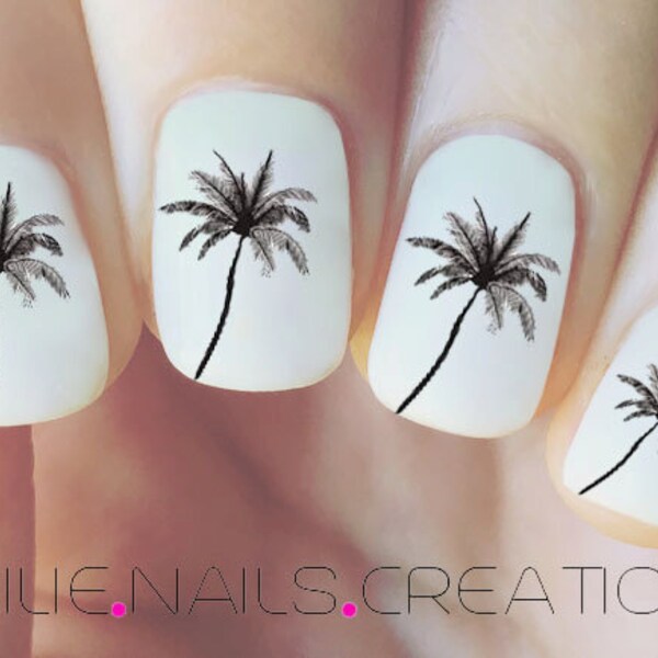 Palm Tree Nail Decals Etsy