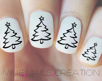 Ribbon Tree Stencils for Nails Christmas Nail Stickers Nail - Etsy