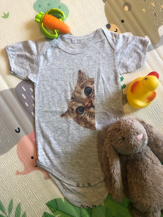 Peek a boo cat onesie Cat onesie Graphic onesie Onesie Etsy