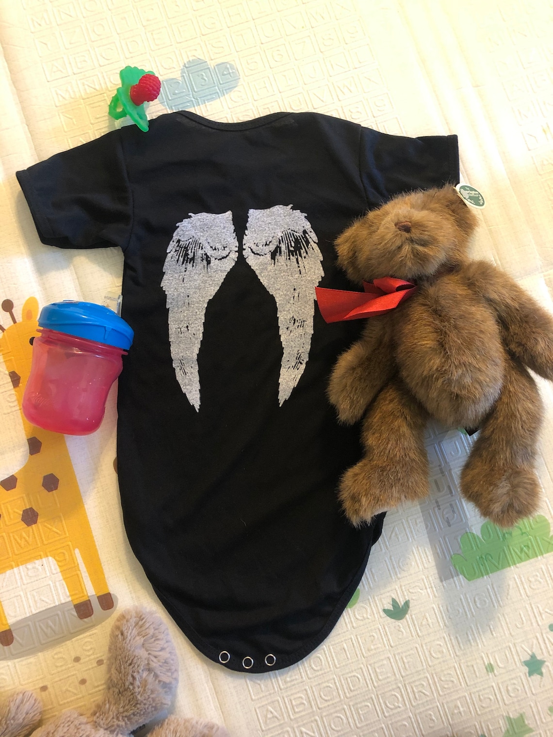 Angel Wings Onesie Graphic Onesie Onesie Etsy