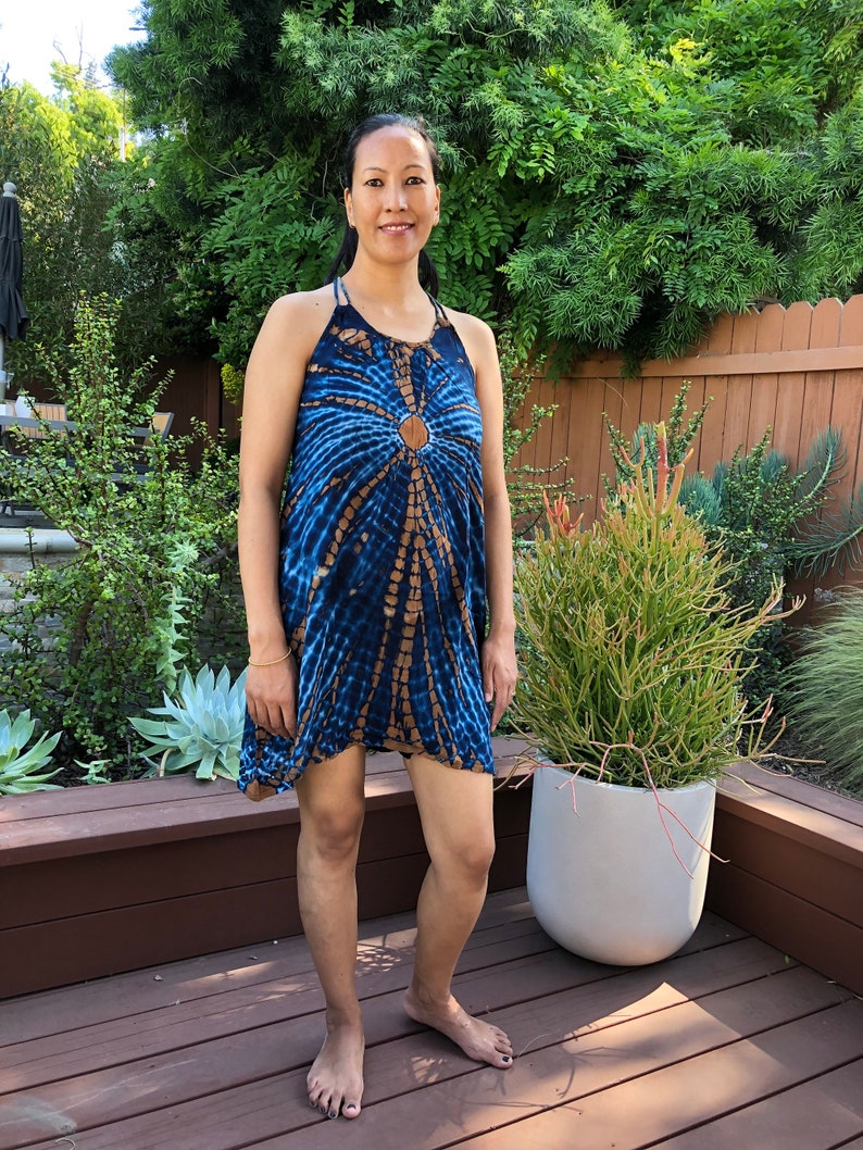One size Fits sizes Xsmall-large. Tie Dye dress Swimsuit cover up Shift dress Short dress