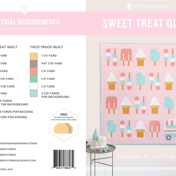 Modèle de courtepointe PDF Sweet Treat