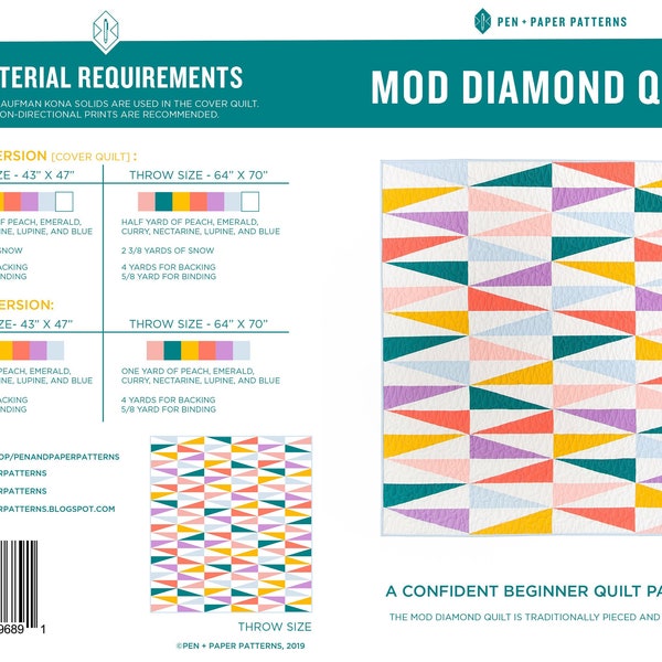 Mod Diamond PDF Quilt Pattern