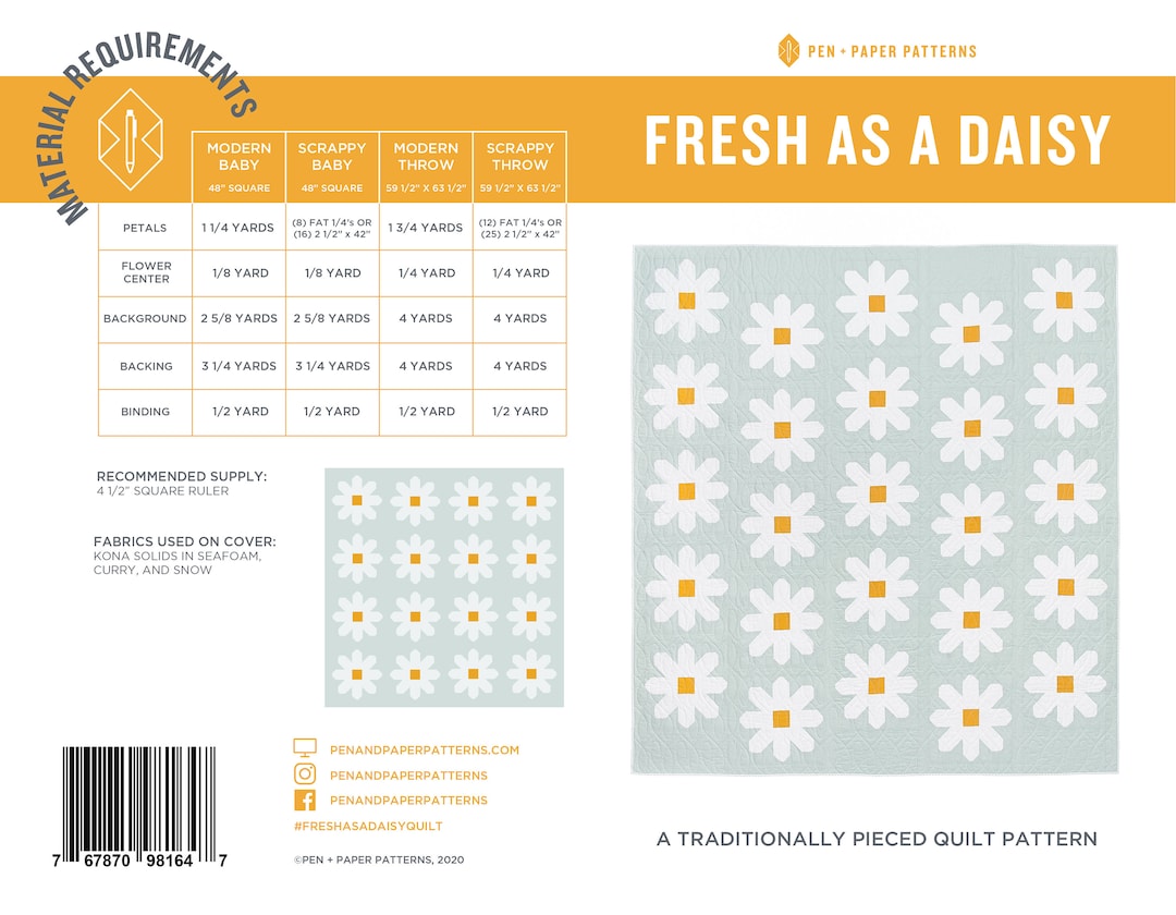 PDF Fresh as a Daisy Quilt Pattern - Etsy