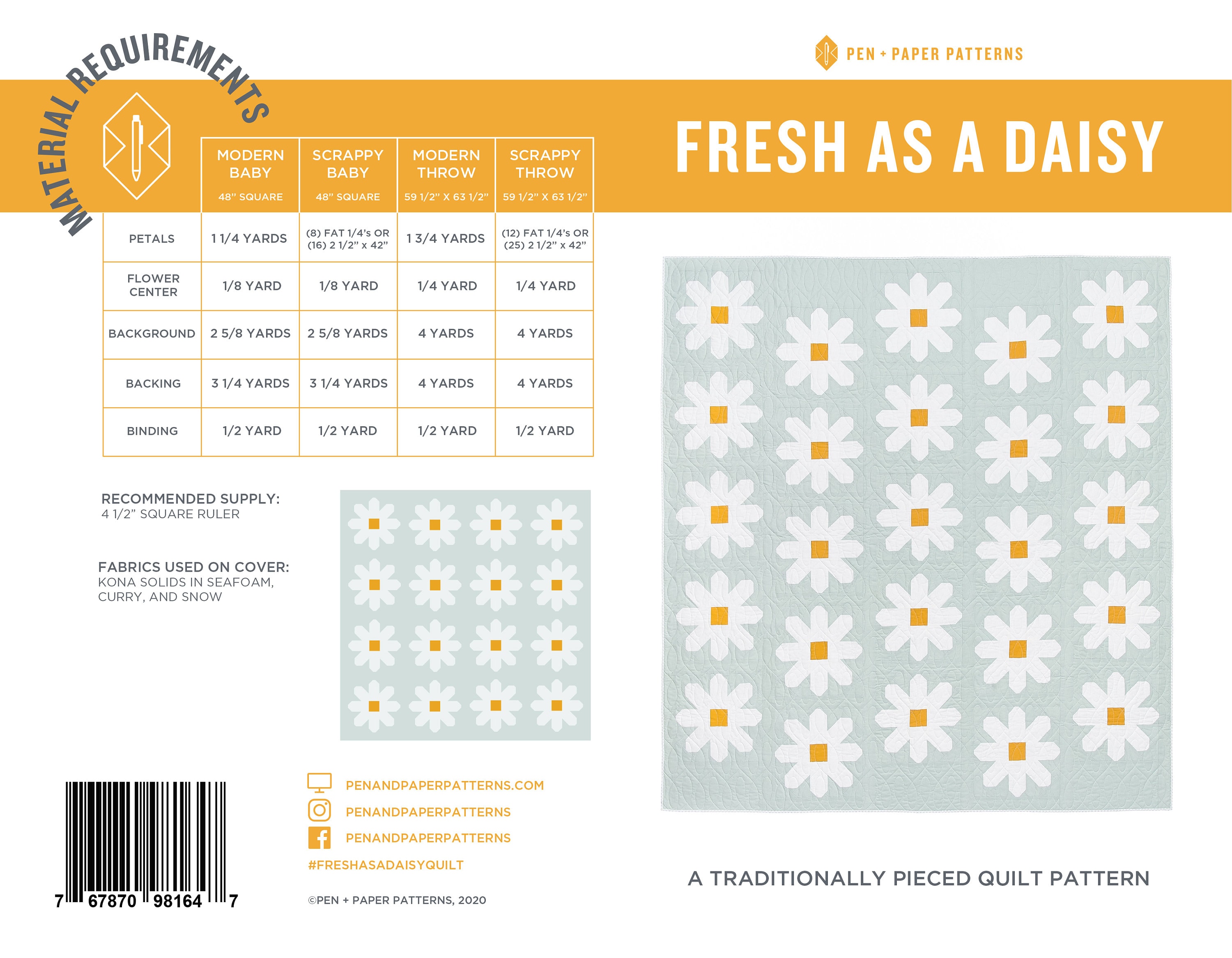 PDF Fresh as a Daisy Quilt Pattern