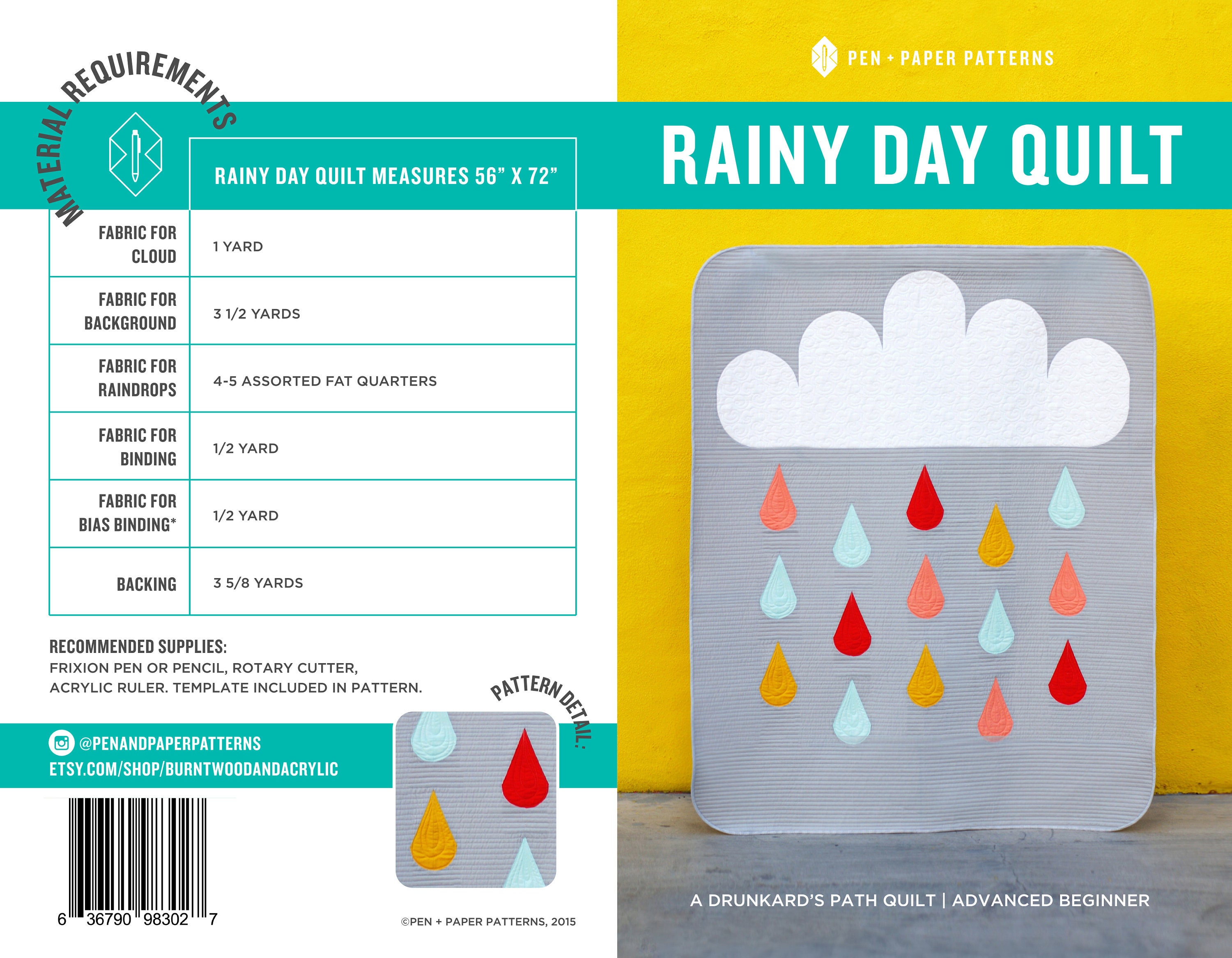 PDF Rainy Day Quilt Pattern