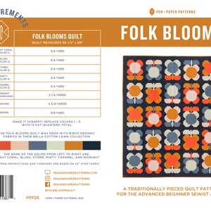 PDF Folk Blooms Quilt Pattern image 1