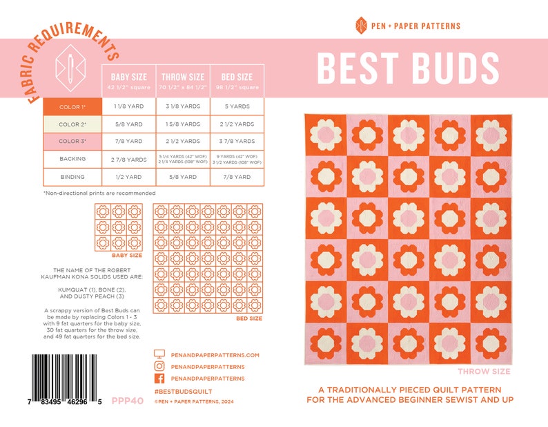 PDF Best Buds Quilt Pattern image 1