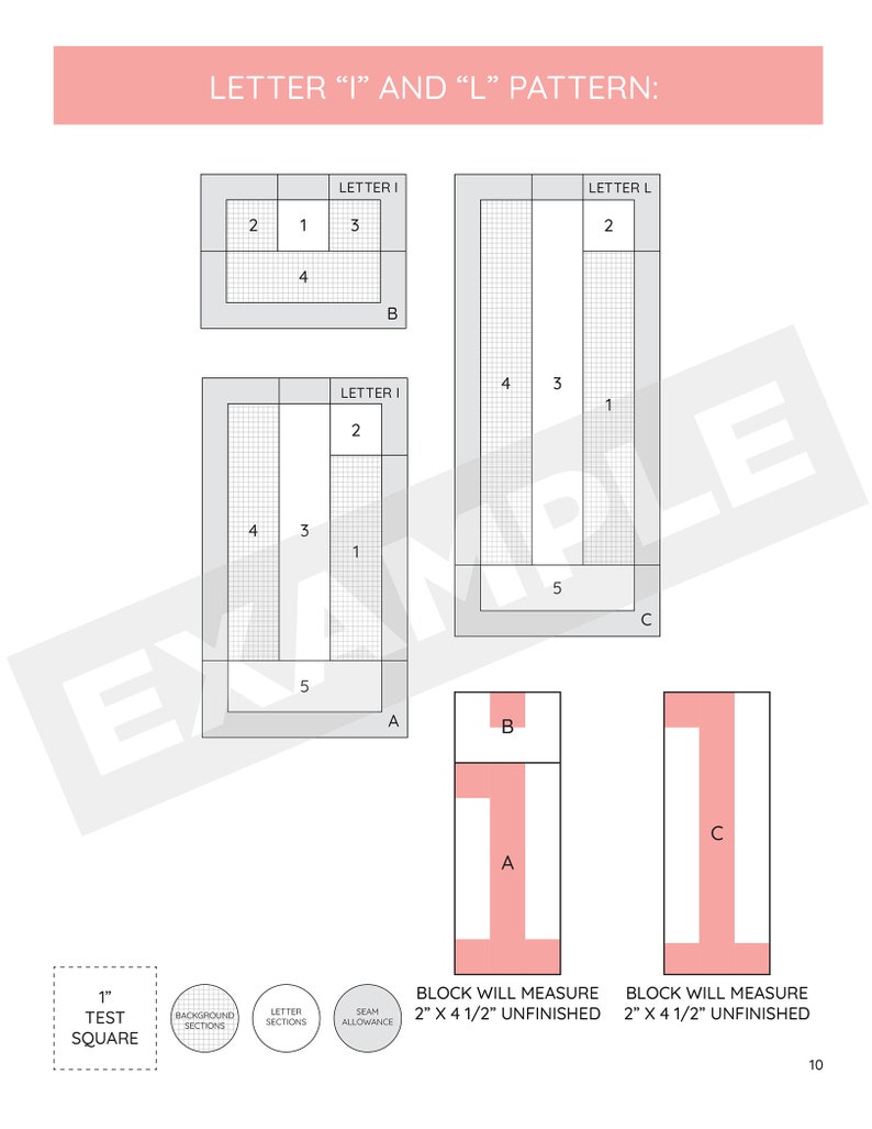 PDF Foundation Paper Piecing Letter Pattern - Etsy