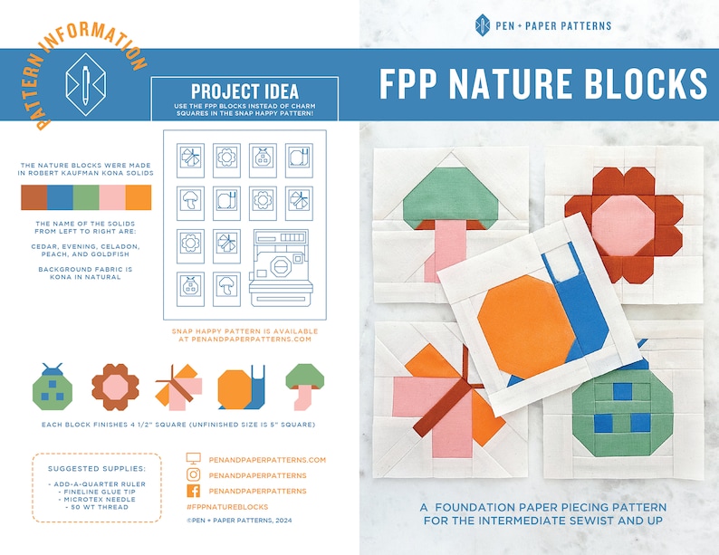PDF FPP Nature Blocks Pattern - Etsy