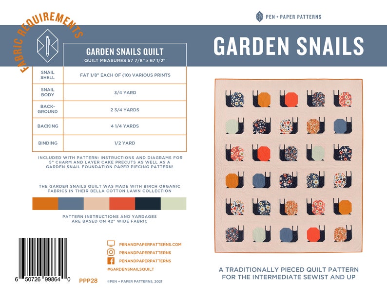 PDF Garden Snails Pattern image 1