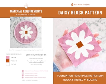 PDF Fresh as a Daisy Mini FPP Block Pattern