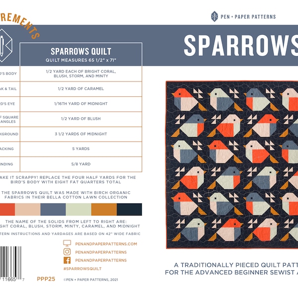 PDF Sparrows Quilt Pattern