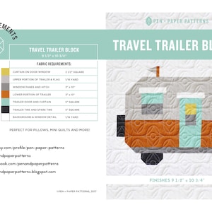 Travel Trailer PDF Block Pattern