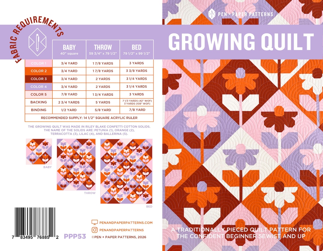 PDF Growing Quilt Pattern - Etsy