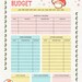 Monthly Budget Planner Printable Sheet Cute and Kawaii Mushrooms for ...