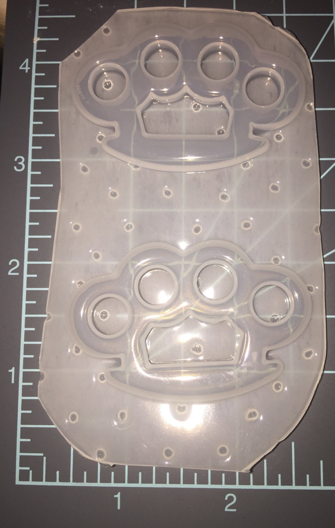 Set of 2 BRASS KNUCKLES Plastic Resin Mold Etsy