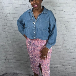 Custom Velvet Sequin Skirt