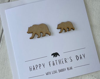 Happy Father's Daddy Bear, Happy Father's Day Card, Father's Day Card for Daddy, Bear Card, Card for Daddy, Card for Him, Elegant Fancies