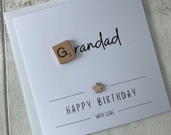 Happy Birthday Card for Grandad, Scrabble Birthday Card for Grandad, Card for Him, Grandad Birthday Card,  Elegant Fancies