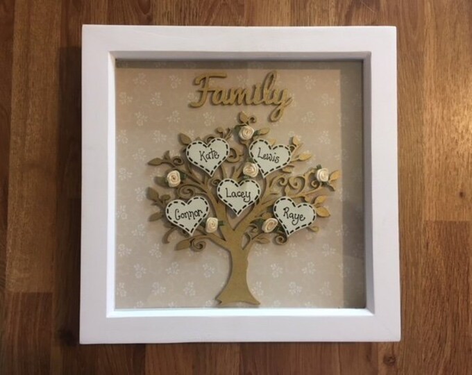 Personalised Golden Family Tree Frame Picture Frame Perfect Etsy