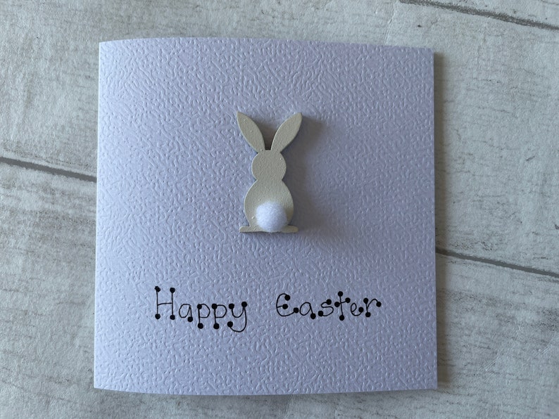 Happy Easter Bunny Greeting Card Pack, Set of 4 Handcrafted Easter Bunny Cards, Elegant Fancies image 9