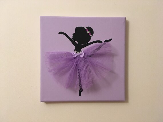 Handpainted 3d Silhouette Ballerina Canvas Wall Art Etsy