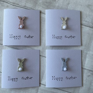 Happy Easter Bunny Greeting Card Pack, Set of 4 Handcrafted Easter Bunny Cards, Elegant Fancies image 4