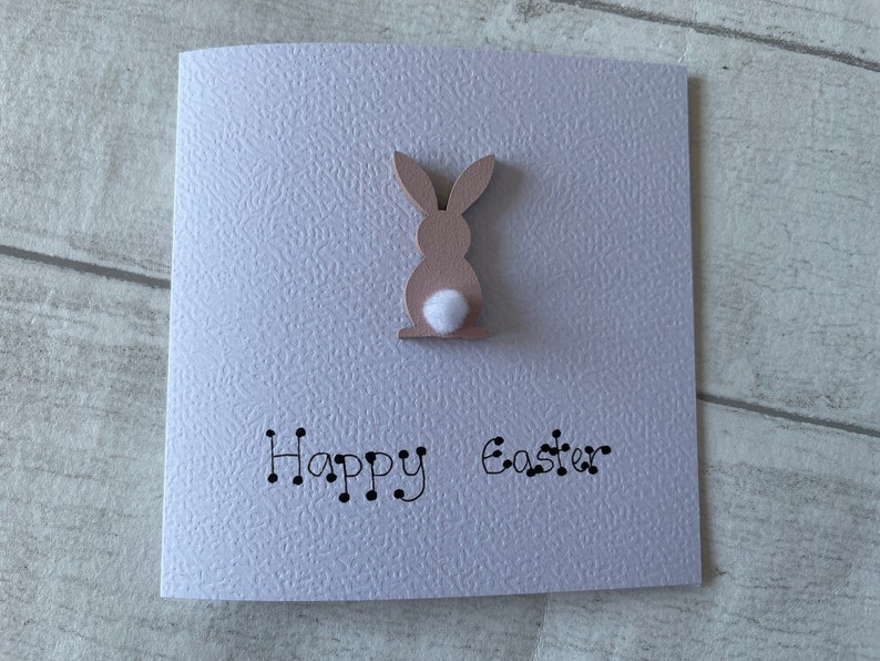 Happy Easter Bunny Greeting Card Pack, Set of 4 Handcrafted Easter Bunny Cards, Elegant Fancies image 3