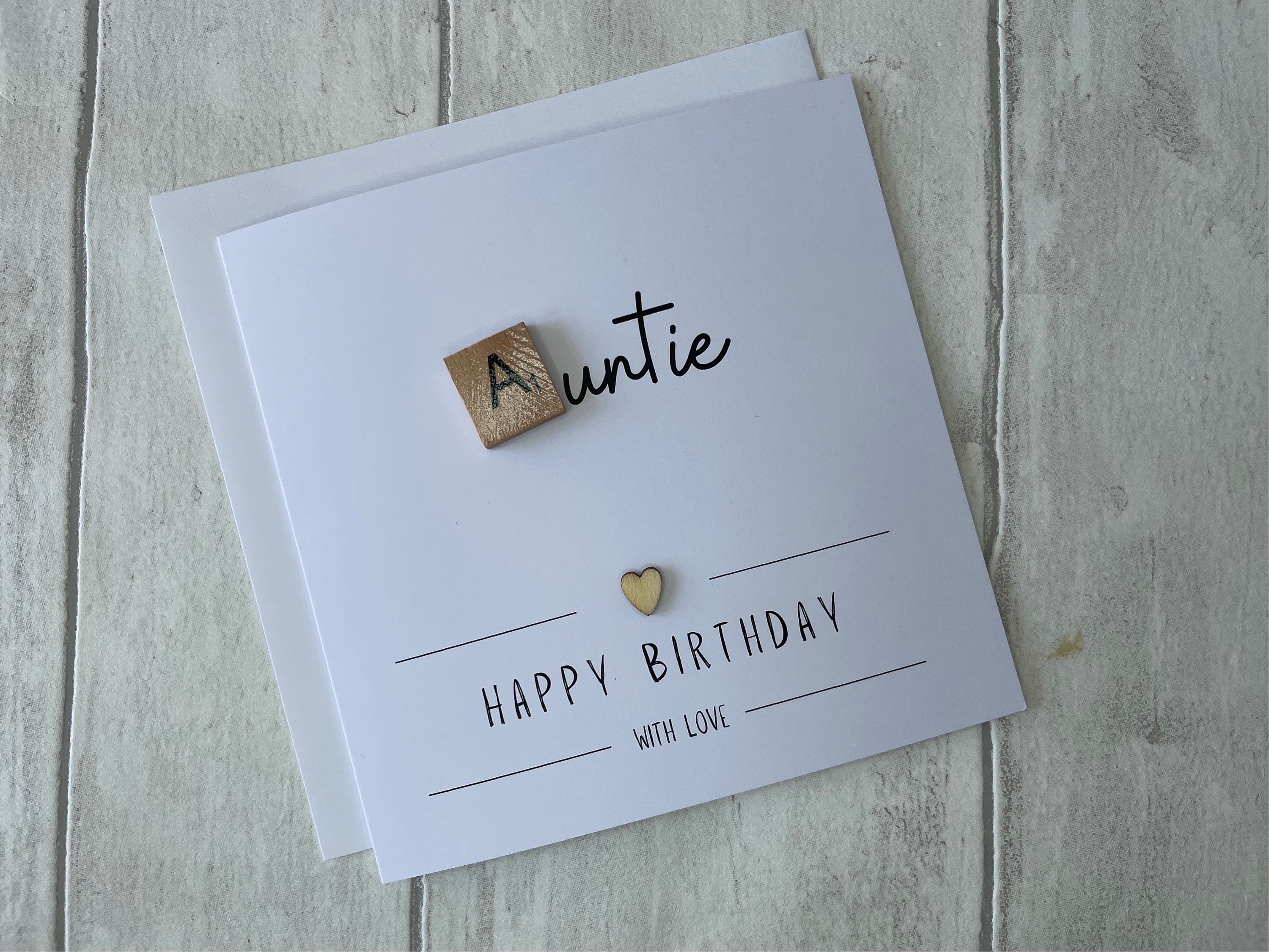 Happy Birthday Auntie Card Scrabble Birthday Card for Auntie - Etsy