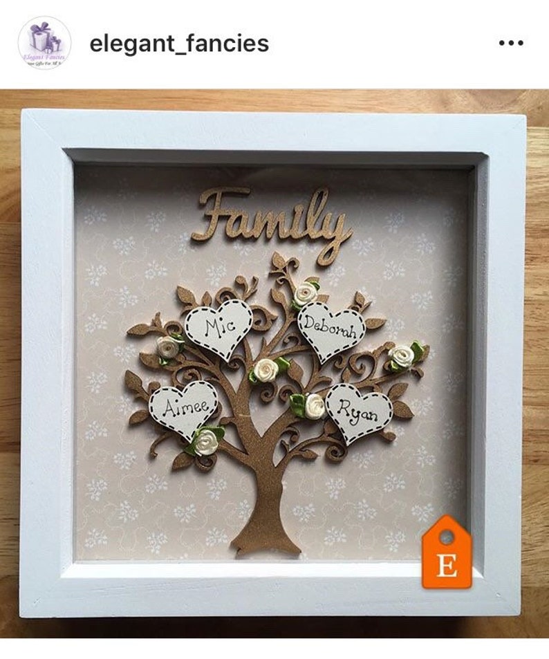Personalised Golden Family Tree Frame Picture Frame Perfect Etsy