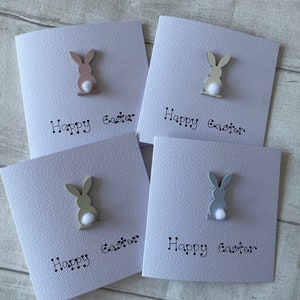 Happy Easter Bunny Greeting Card Pack, Set of 4 Handcrafted Easter Bunny Cards, Elegant Fancies image 8