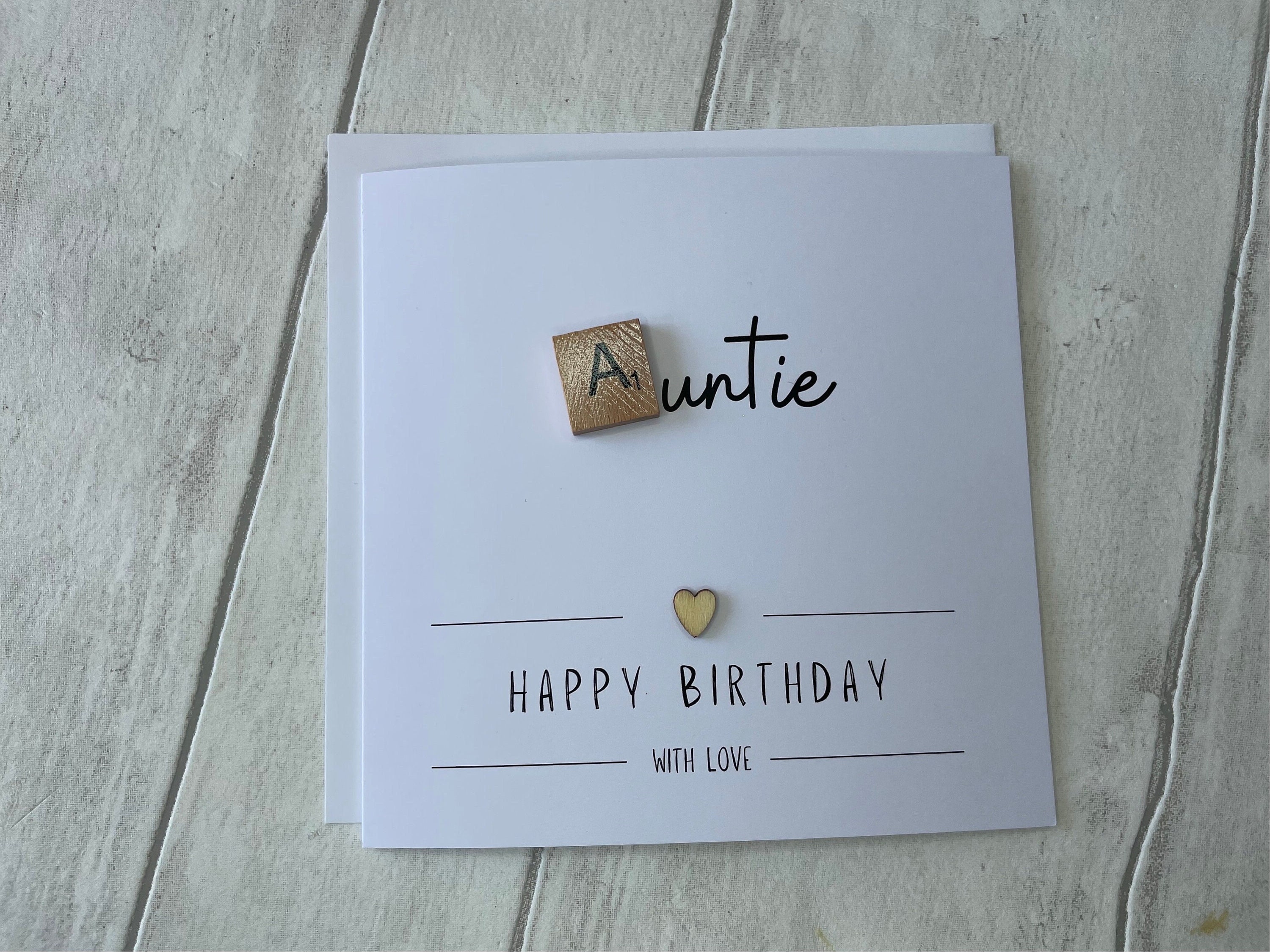Happy Birthday Auntie Card Scrabble Birthday Card for Auntie - Etsy