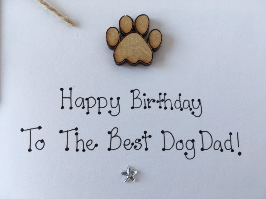 Handcrafted Birthday Card From the Dog, Funny Dog Dad Card, Birthday ...