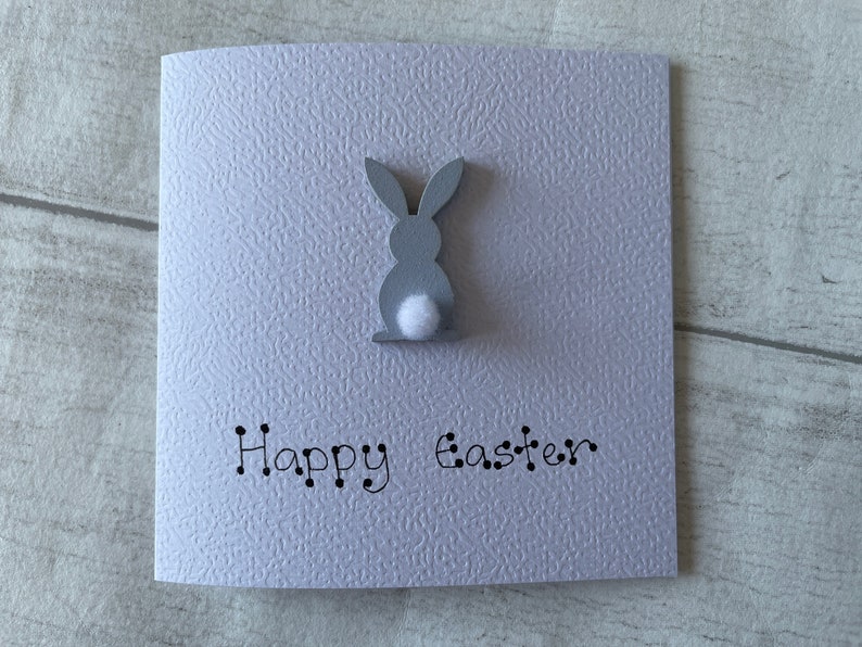 Happy Easter Bunny Greeting Card Pack, Set of 4 Handcrafted Easter Bunny Cards, Elegant Fancies image 5