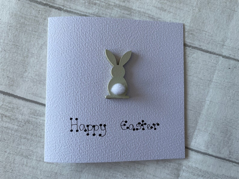 Happy Easter Bunny Greeting Card Pack, Set of 4 Handcrafted Easter Bunny Cards, Elegant Fancies image 7