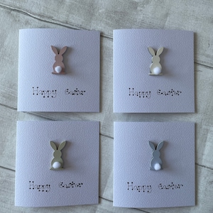 Happy Easter Bunny Greeting Card Pack, Set of 4 Handcrafted Easter Bunny Cards, Elegant Fancies image 10