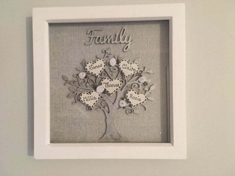 Personalised Silver Family Tree Frame Picture Frame Perfect Etsy