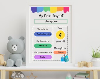 My First Day Photo Prop Keepsake, First Day of School, Back to School, Starting School Keepsake, Watch me grow, Photo Prop, Elegant Fancies