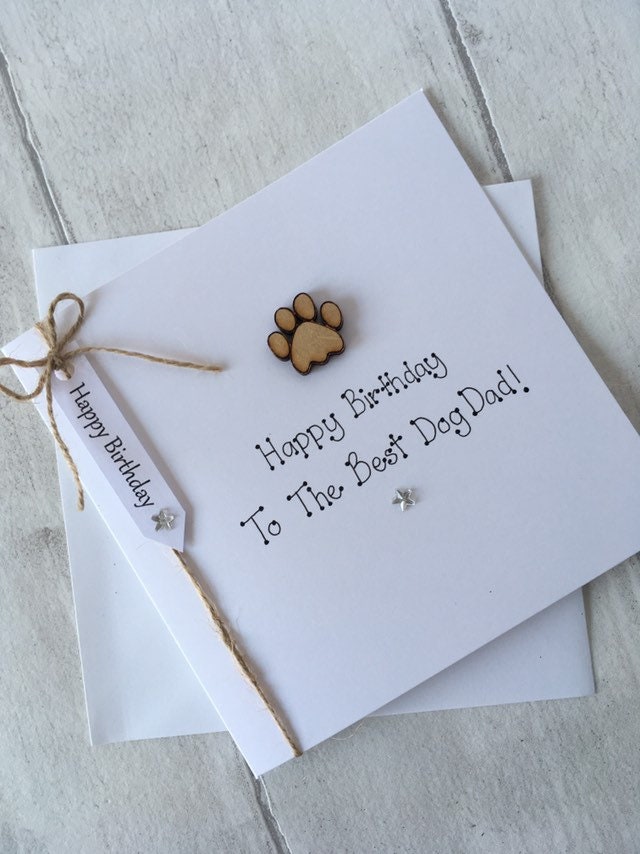 Handcrafted Birthday Card From the Dog, Funny Dog Dad Card, Birthday ...